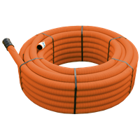 Kabelrör dubbelvägg m dragtråd, Orange 50/42 Ring 50m