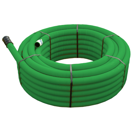Kabelrör dubbelvägg m dragtråd Grön 50/42 Ring 50m