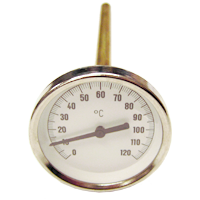 Termometer 0-120° med 200 mm dykrör