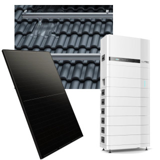 Solcellspaket, tegeltak, 22xDS/10kW/11kWh